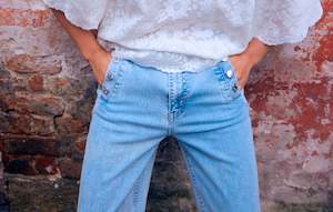 Whats New: Pulz Jeans Maeve Ultra High Wide Leg - Light Denim