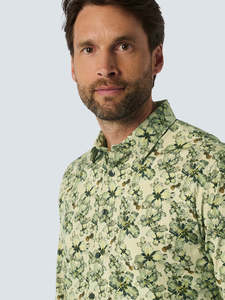 No Excess All Over Printed Long Sleeve Shirt - Cement