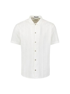 No Excess: No Excess Short Sleeve Vertical Stripe Shirt - White