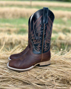 Mens Cowboy Boots: Horse Power Mens: Navy Exp Cowboy Boot
