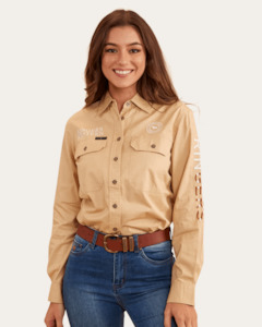 Ladies Shirts: Ringers Western: Ladies Jillaroo - Dark Sand
