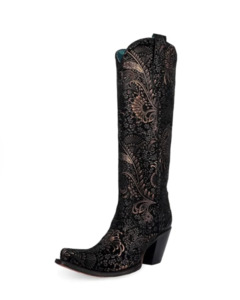 Corral: Ladies Black/Gold Floral