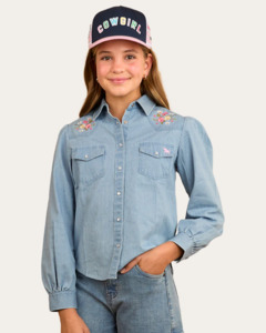 Kids Youth Clothing: Ringers Western: Dahlia Kids Denim Shirt