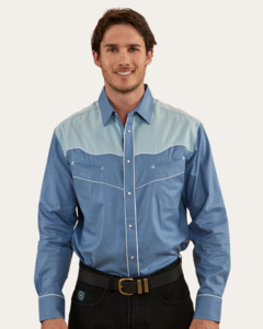 Mens Shirts: Ringers Western: McGraw Western Shirt - Blue
