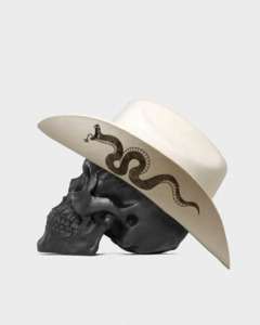 Cowboy Hats: Billy Bones Club: Serpent Cowboy Hat - White