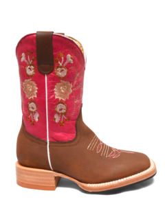 Kids Cowboy Boots Booties: Red Hawk: Kids Fuchsia Cowboy Boots