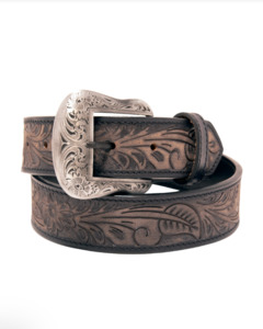 Belts: Tooled Top Grain Leather Belt