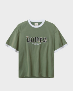 Billy Bones Club: Classic Ringer Tee - Sage/Camo