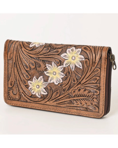 O'HLAY: Floral Tooled Lether Wallet