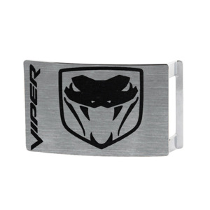 Dodge Viper Brushed Silver/Black Belt Buckle