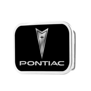 Pontiac Black Silver Belt Buckle