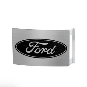 Do Not Remove: Ford Black Oval Logo Brushed Belt Buckle
