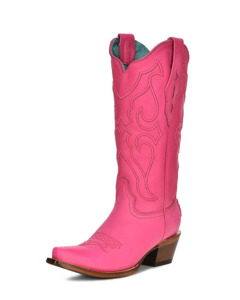 Corral: Woman's Embroidery Snip Toe - Fuchsia