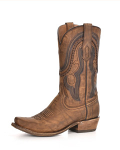 Corral: Men's Cowhide Narrow Square Toe - Gold