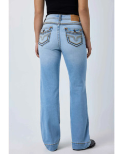 Ringers Western: Indi Rodeo Saddle Stitch High Rise Wide Bootleg Jean