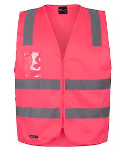 Hi Vis Work Wear: 6DNSZ - JB's HI VIS (D+N) Zip Safety Vest - UNBRANDED