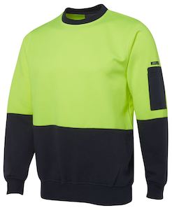 Hi Vis Work Wear: 6HVCN - JB's Hi Vis Fleecy Crew - UNBRANDED