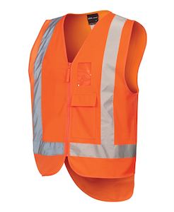 Hi Vis Work Wear: 6DNDT - JB's Hi Vis Zip TTMC Vest - UNBRANDED