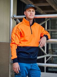 Hoodies: BK6989 - Hi Vis Fleece 1/4 Zip Pullover - UNBRANDED