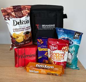 Cooler Bag: CHRISTMAS COOLER - B273 STARTER - BRANDED WITH YOUR LOGO AND FILLED WITH GOODIES