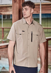 Hi Vis Work Wear: ZW465 - Mens Outdoor Short Sleeve Shirt - UNBRANDED
