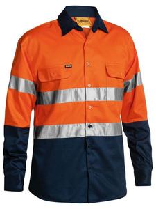 Hi Vis Work Wear: BT6456 - Taped Hi Vis Drill Shirt - UNBRANDED