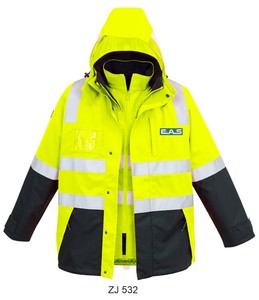 EAS - Mens Hi Vis 4 In 1 Waterproof Jacket ZJ532
