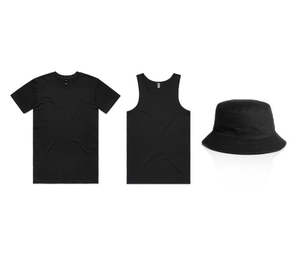Specials: 5 + 5 + 5 BLACK OUT SUMMER Tee, Singlet and Hat BUNDLE