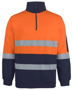 Hi Vis Work Wear: 6DVFM - JB's Hi Vis (D+N) 310 Cotton 1/2 Zip Fleece - UNBRANDED