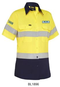 EAS - Women's Taped Hi Vis Cool Lightweight S/S Drill Shirt BL1896