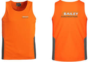 Bailey Construction: BAILEY CONSTRUCTION - ZH239 MENS HI VIS SQUAD SINGLET