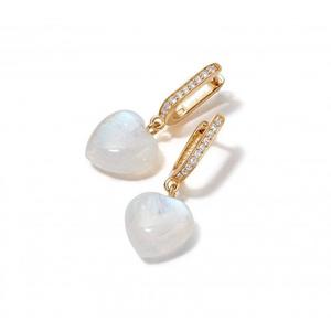 Daisy London Gold Plated Moonstone Heart Drop Earrings