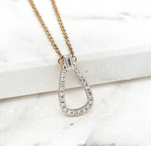 Diamond Jewellery: Diamond 9ct Yellow Gold Pendant Necklace
