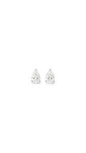 Diamond Pear Cut Stud Earrings in 14ct White Gold