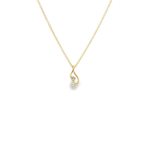 Diamond Jewellery: Diamond Bezel Set Pendant and 14ct Yellow Gold Necklace