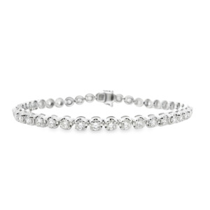 Diamond Jewellery: Diamond 18ct White Gold 4.03ct Tennis Bracelet