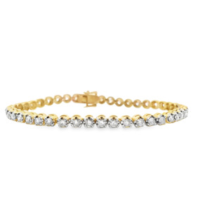 Diamond Jewellery: Diamond 9ct Yellow Gold 2.50ct Tennis Bracelet