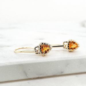 Citrine: Citrine Drop Hook Earrings in 9ct Yellow Gold