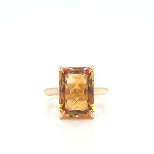 Citrine: Citrine 9k Yellow Gold Solitaire Ring