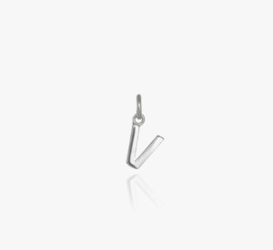 Evolve Sterling Silver Mini Letter 'V' Charm