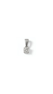 Diamond Solitaire Pendant in 9ct White Gold