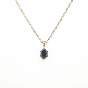 Diamond Pendant - 18ct Yellow Gold 1.98ct Black Marquise Diamond Pendant