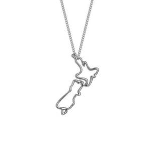 Evolve Necklaces Chains Pendants: Evolve Sterling Silver NZ Map Pendant Necklace