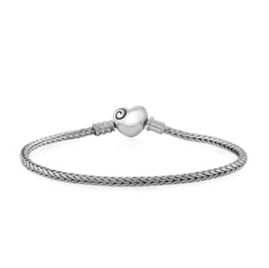 Evolve Silver Heart Clasp Bracelet