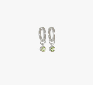 Evolve Earrings: Evolve Sterling Silver August (Peridot) Huggie Earrings