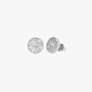 Evolve Earrings: Evolve Sterling Silver Tui Coin Stud Earrings