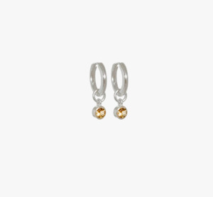 Evolve Earrings: Evolve Sterling Silver November Citrine Huggie Earrings