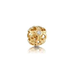 Flowers Plants: Evolve 9ct Yellow Gold Cubic Zirconia Forget Me Not Charm