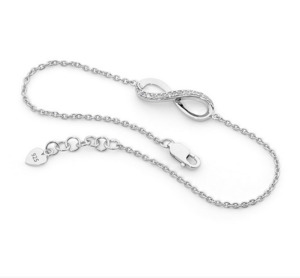 Ellani Bracelets: Ellani Sterling Silver CZ Infinity Bracelet