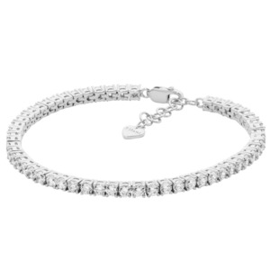 Ellani Bracelets: Ellani Sterling Silver 3mm Cubic Zirconia Tennis Bracelet with Extension